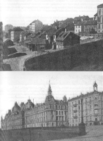 Foto 1: Røverstatene;  foto 2: Victoria Terrasse, ca. 1920
